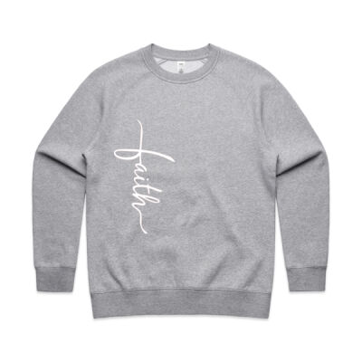 Womens Crew White Faith Vertical & Dove on Back Thumbnail