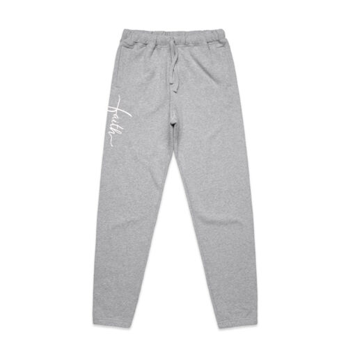 Womens Track Pants Faith in White Font Type Graphic Thumbnail