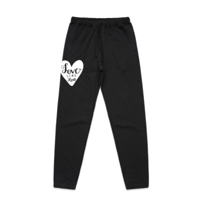 Womens Track Pants White Love Like Jesus Heart Thumbnail