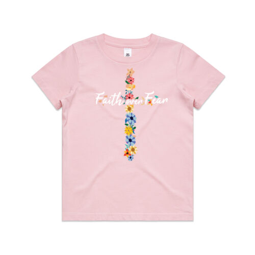 Girls T-Shirt (2-6) Faith Over Fear Floral Graphic Thumbnail
