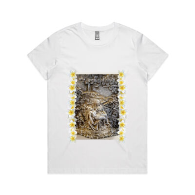 Image of Pieta by Michaelangelo with Plumeria Border Thumbnail